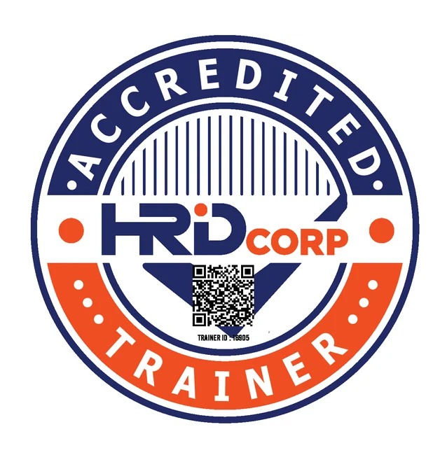 HRD Corp Accredited Trainer individual credential badge supplied by the trainer