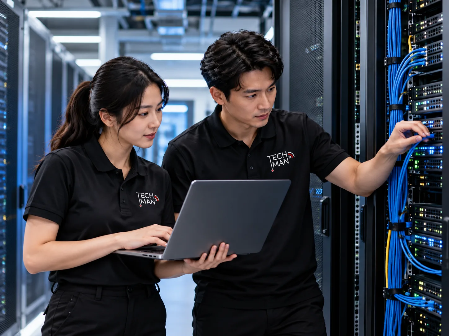 Techman team assessing network and computer infrastructure