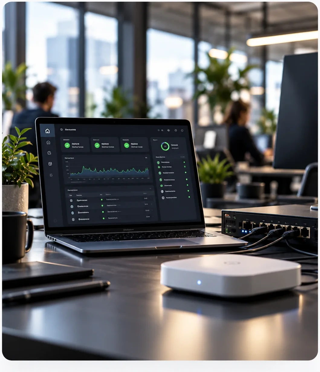 Managed IT network dashboard workspace