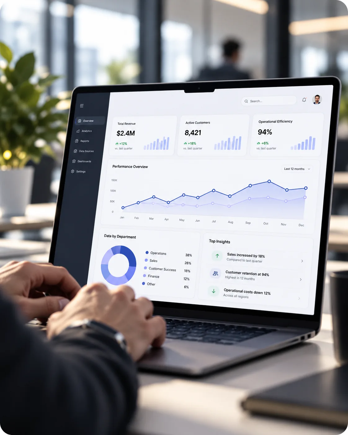 Modern office analytics dashboard