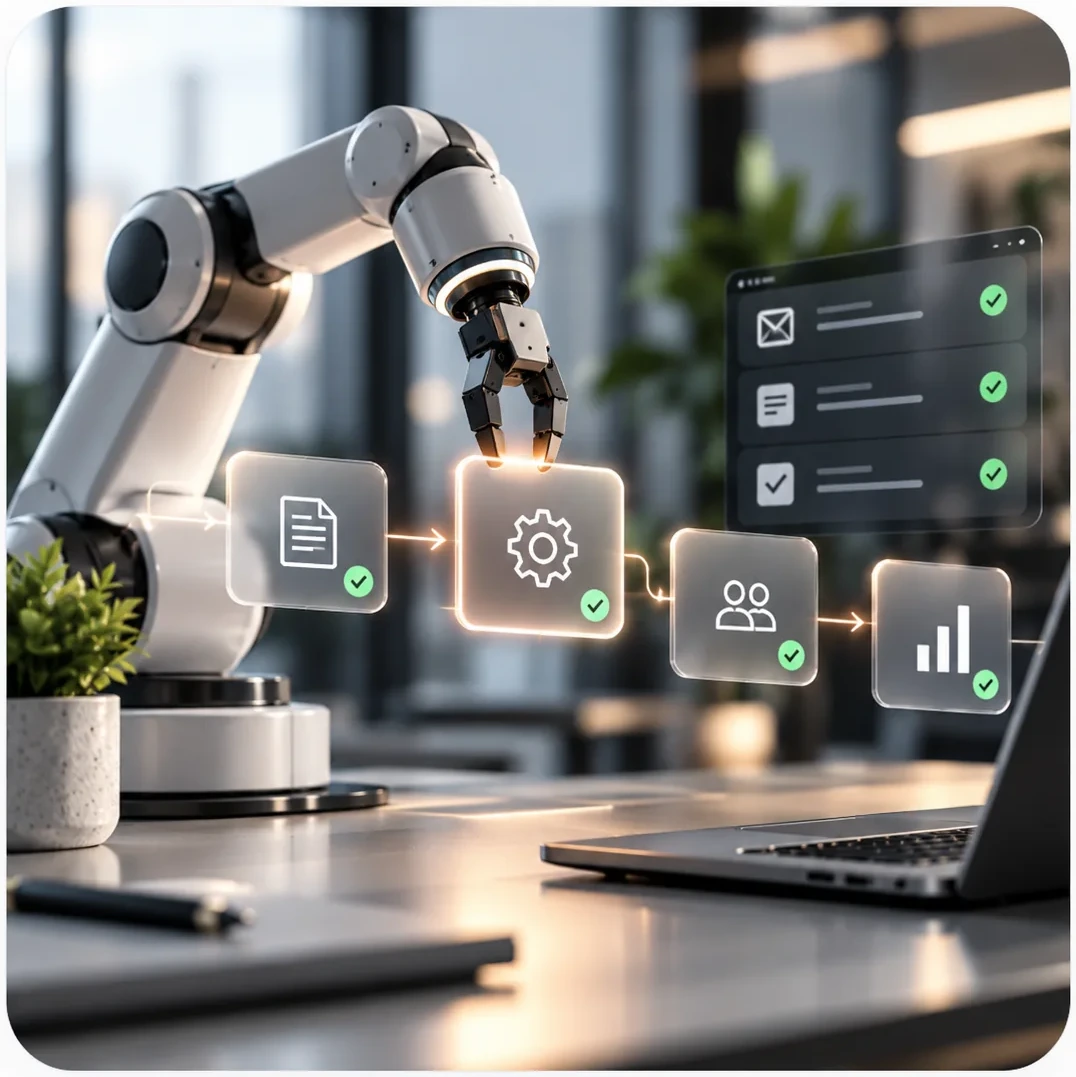 Robotic workflow in a modern workspace