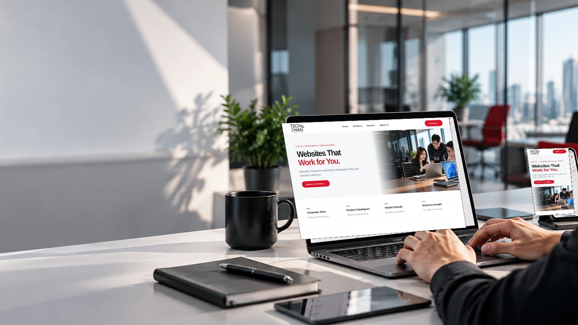 Professional responsive business websites — individual product visual